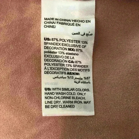 Chicos size 0 4/6 Peach Open Front Laser Cut BlazerMicrofiber with Lace Trim - Picture 3 of 5